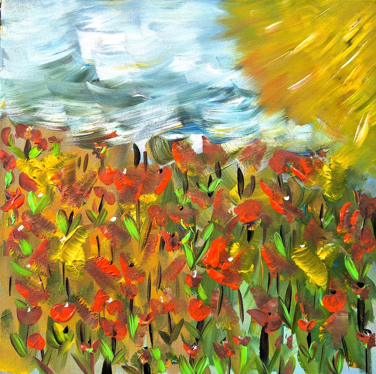 Fertiges Bild – Mohnblumenfeld